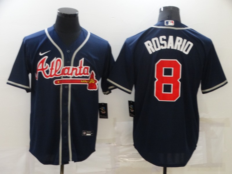 2021 Men Atlanta Braves 8 Rosario blue Nike MLB game Jersey